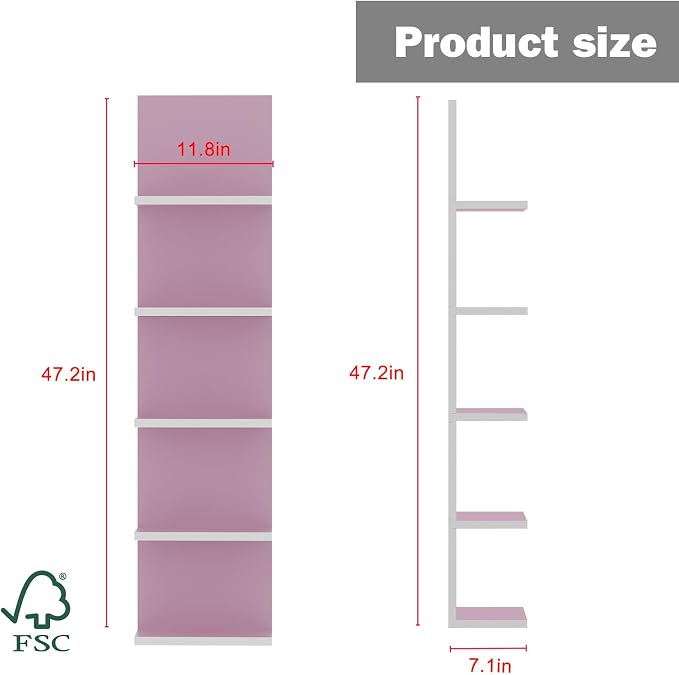 Homaterial 5 Tier Wall Shelf Unit, Modern Vertical Lack Wall Shelves - Image 2