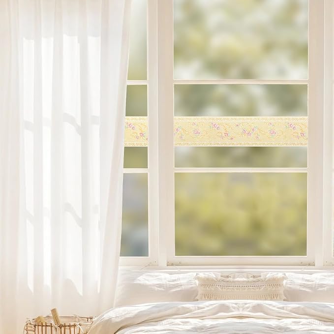 AbaBoorty Yellow Floral Wallpaper Border Decor 394"X4.1" Peel and Stick Wall - Image 5