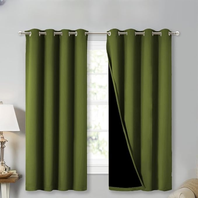 NICETOWN 100% Blackout Blinds, Olive Green, Laundry Room Decor Window Treatment by NICETOWN