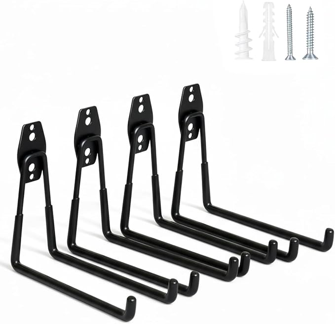 WMK 7.3'' Garage Hooks Heavy Duty 4 Pack, Wall Mount Utility Hooks by WMK