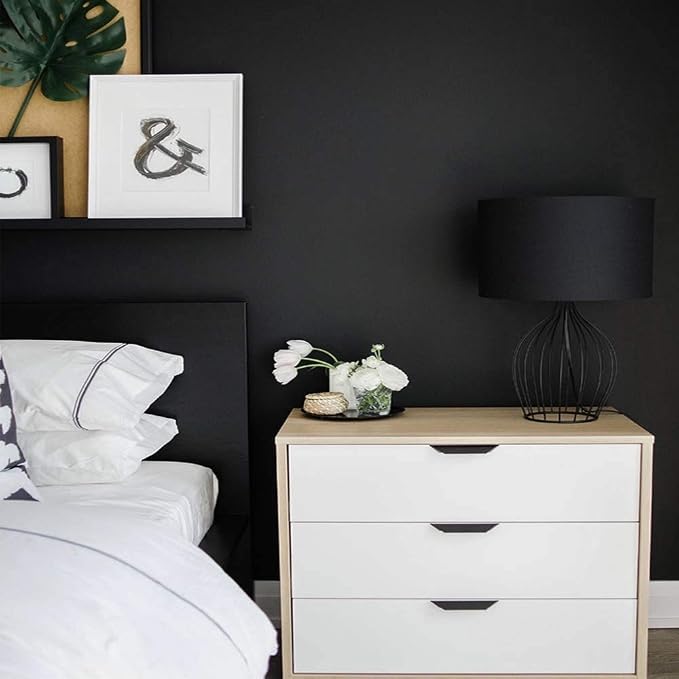 practicalWs 15.7" x393.7" Black Wallpaper Self Adhesive and Removable Peel and - Image 6