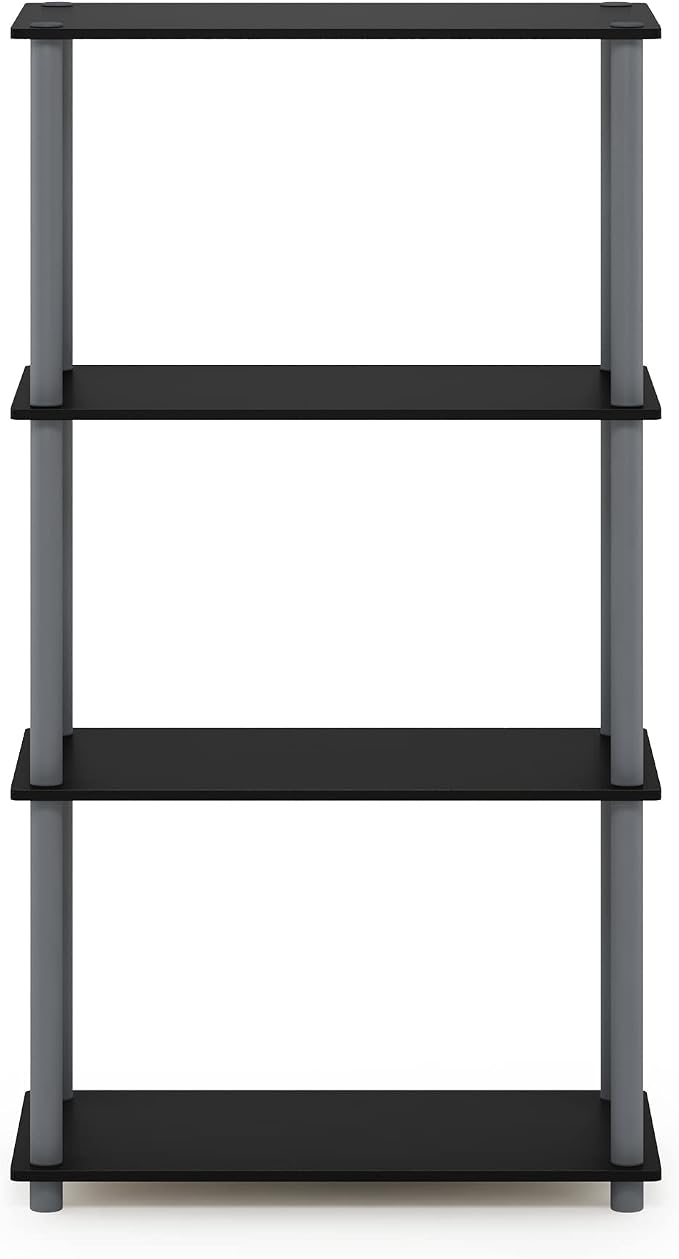 Furinno TURN-N-TUBE Storage Shelves, 4-Tier Toolless Book Shelf, Corner Shelf - Image 9