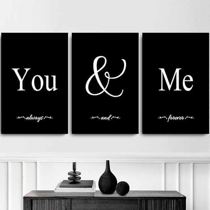 GUBIYU Set of 3 Framed Farmhouse You and Me Wall Art - Image 4