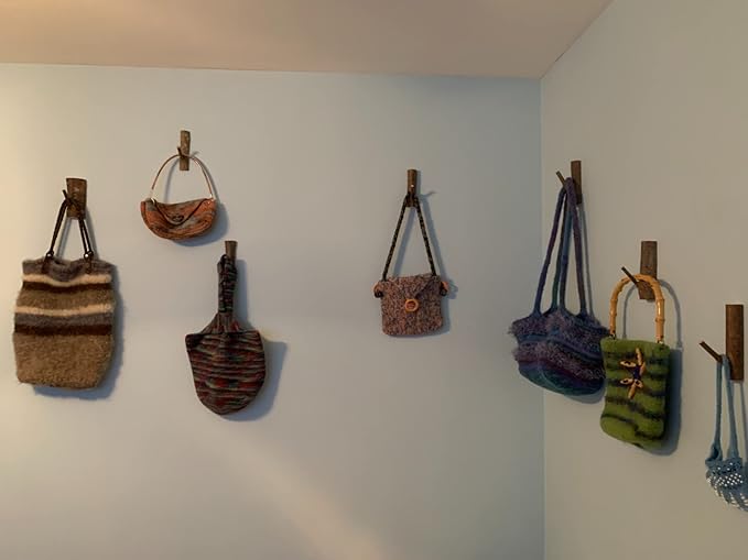 YANGQIHOME Pack of 4, Vintage Real Wood Tree Branch Wall Hook, Farmhouse Rustic - Image 4