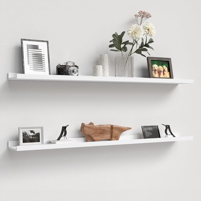 Boswillon 47.2 Inches Long Floating Shelves, 2 Set Modern Wall Shelf by Boswillon