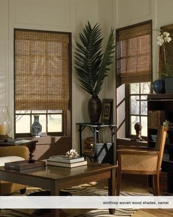 Cordless Woven Wood Roman Shades, 29W x 60H, Ashbury Camel, Sizes 20-72 Wide - Image 2