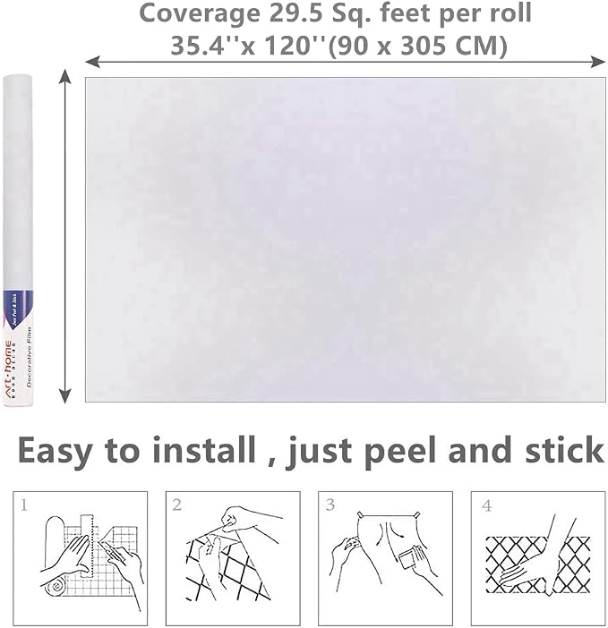 Arthome 35.4''x120'' White Contact Paper, Self-Adhesive Wallpaper Waterproof - Image 7
