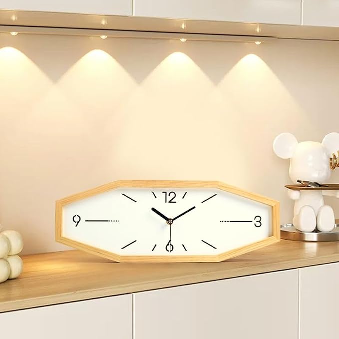 DaguyS Wooden Retro Wall Clocks, 18 Inches Square Clocks Rectangular Wall Clock - Image 4
