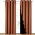 NICETOWN Burnt Orange 100% Blackout Window Curtain Panels, Heat and Cold by NICETOWN