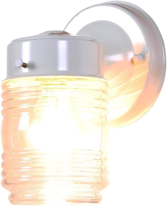 Design House Jelly Jar 1-Light Outdoor Wall Lantern, Wet Rated Exterior Porch - Image 4