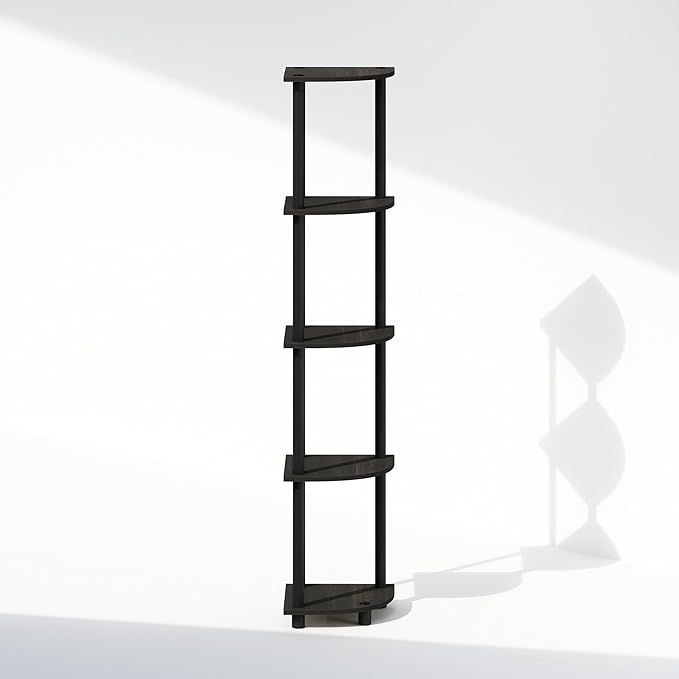 Furinno Turn-N-Tube Storage Shelves, 5-Tier Book Shelf, Corner Shelf, Toolless - Image 7