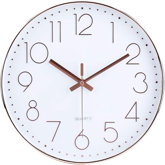 jomparis 12 Inch Battery Operated Silent Non-Ticking Wall Clock, Quality Quartz by JOMPARIS