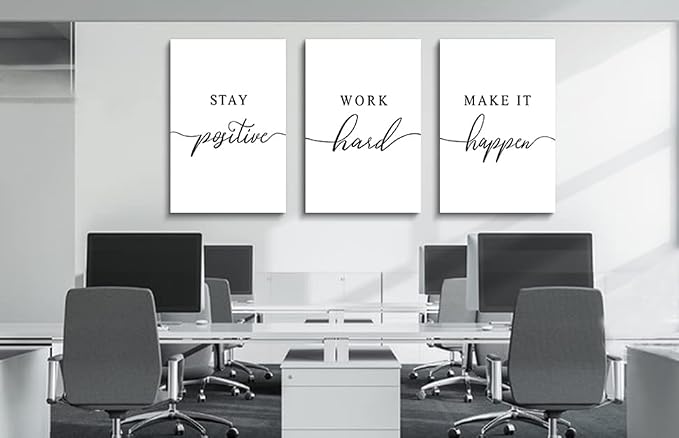 Framed Canvas Wall Art Positive Quotes Painting, Office Wall Art, Positive - Image 6