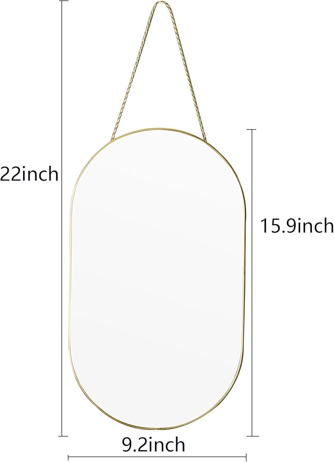 Gold Oval Mirror, Vanity Mirror - Image 4