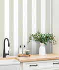 Guvana 17.7"x472" Striped Wallpaper Brown and White Contact Paper Brown by Guvana