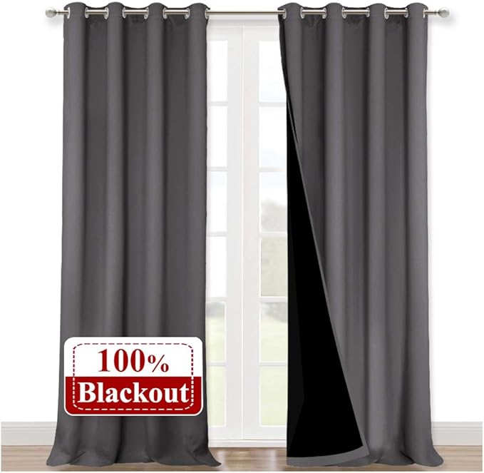 NICETOWN 100% Blackout Blinds, 52 inches x 102 inches, Laundry Room Decor by NICETOWN
