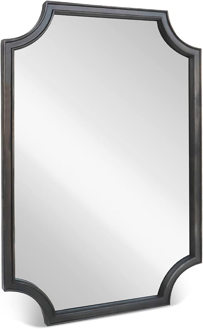 WallBeyond 24" x 36" Full Scalloped Corners Arch Rectangle Wall Mirror - Image 4