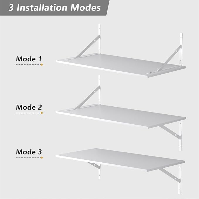 Deep Floating Shelves for Wall Set of 3, 24W x 12 Inch Deep White Floating - Image 5