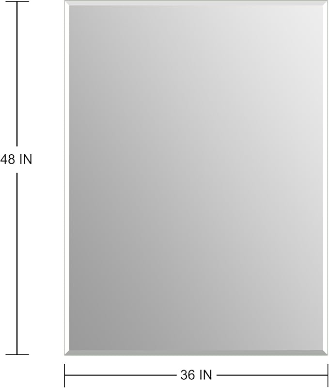Ruomeng Frameless Mirror for Wall, 48x36 Inch Bathroom Vanity Mirror Farmhouse - Image 4