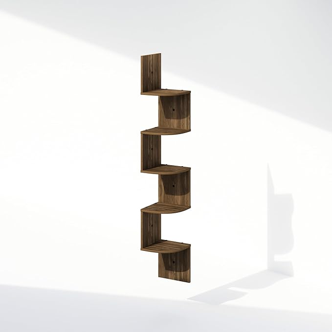 Furinno Rossi 5-Tier Floating Corner Shelf - Image 5