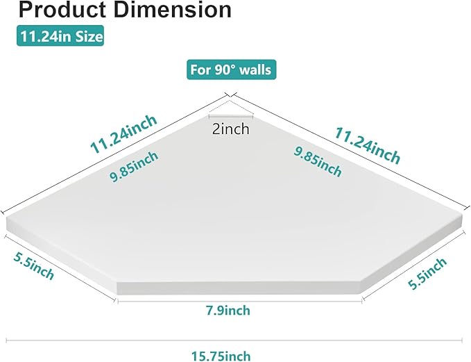 Corner Floating Shelves, Solid Oak Wood Floating Shelves Wall Mount Shelf - Image 2