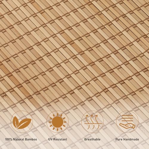 SEEYE Cordless Bamboo Roman Shades, Roll Up Blind Privacy Shade - Image 4