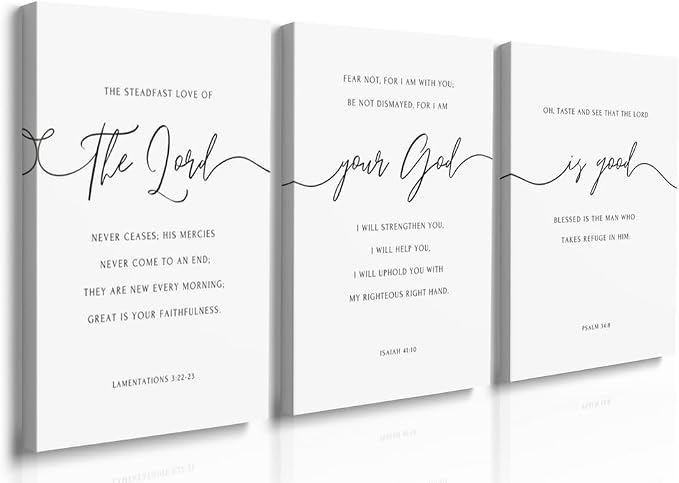 GUBIYU Black and White Christian Canvas Wall Art by GUBIYU