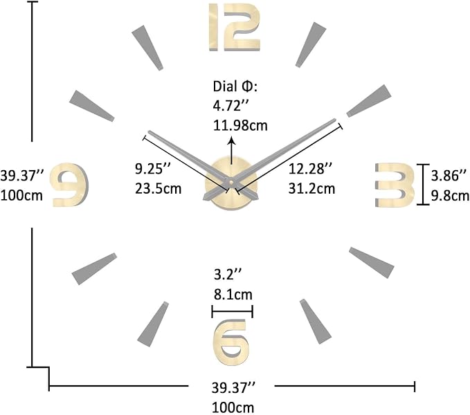 VANGOLD Wall Clock Oversized Wall Clock - Image 3