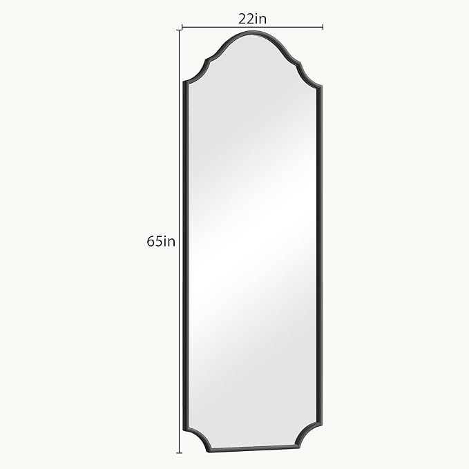 WallBeyond Arched Full Length Mirror Wall Mounted, Living Room, Hanging or - Image 7