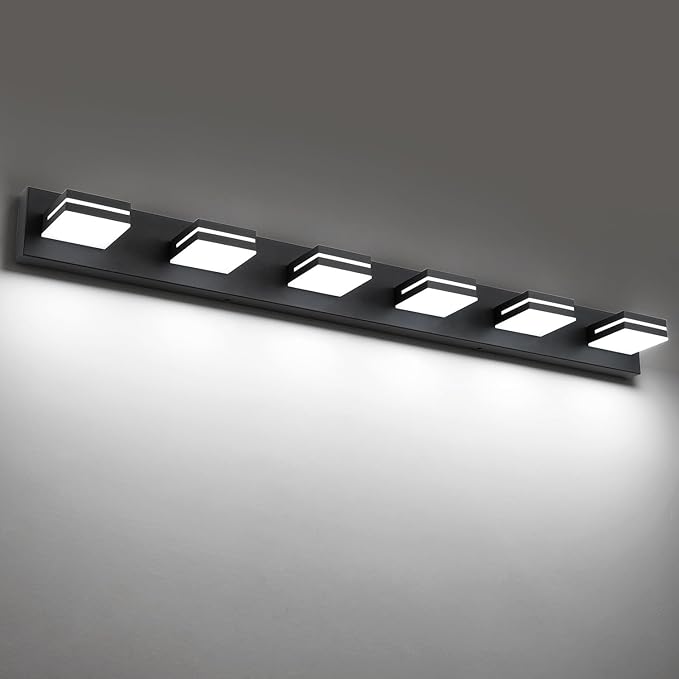 SineRise LED Modern Bathroom Vanity Light Fixtures, Matte Black Modern Acrylic by SINERISELIGHTING