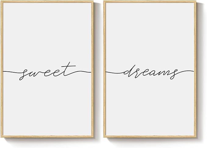 Framed Sweet Dreams Wall Art for Bedroom Decor, Modern Black and White - Image 8