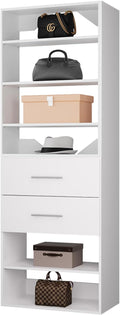 ROOMTEC Modular Closet System, 25.5" 2 Drawer Shelf Closet Tower Wall-Mounted by ROOMTEC
