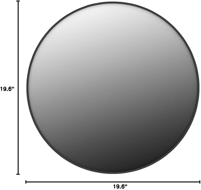 HARRITPURE Round Mirror 19.6 Black Wall Mounted Circle Mirrors Vanity Mirror - Image 9