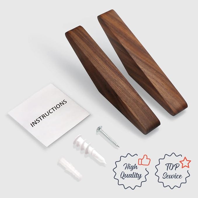 COCOYA 2Pack Wood Hooks Wall Mounted, Minimalist Easy Install Natural Real - Image 7