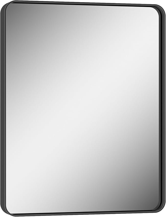 Keonjinn Black Mirror for Bathroom Sink, 24 x 30 Inch Sandblasted Finish - Image 9