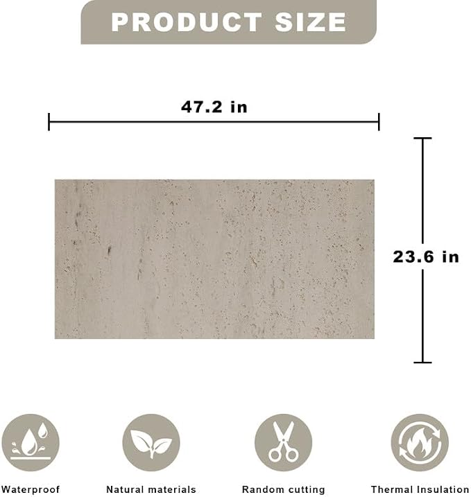3D Wall Panels - 4PCS 47.2"x23.6" Faux Stone Wall Covering - MCM Modified Clay - Image 5