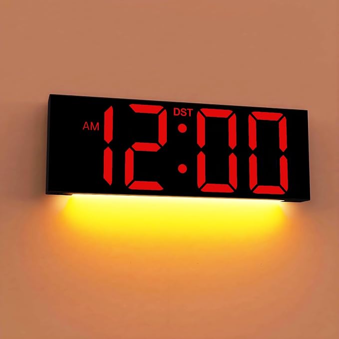 JALL 12'' Large Digital Wall Clock, Big LED Number Dispaly, RGB Colors by JALL