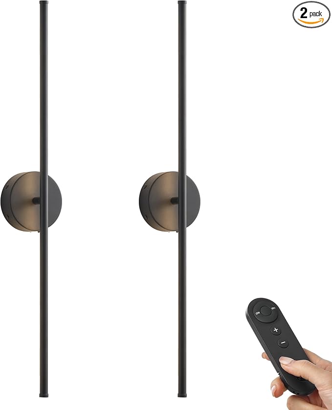 KARTOOSH Battery Operated Wall Sconces, Dimmable Wall Sconces Set of Two by KARTOOSH