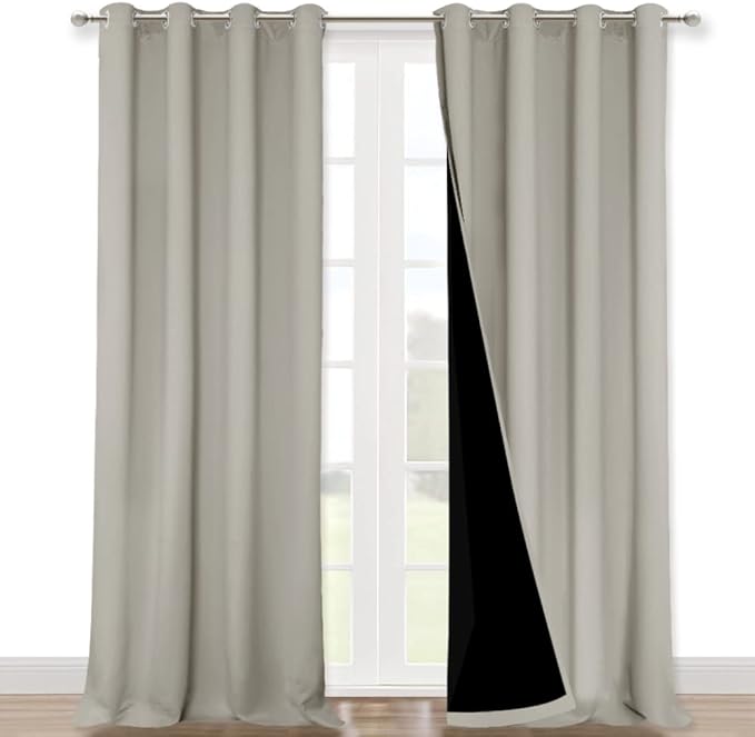 NICETOWN Natural 100% Blackout Curtains - Image 2