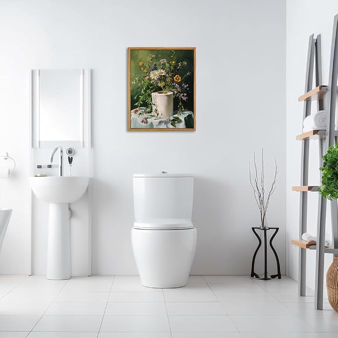 AtterrirArt Framed Funny Bathroom Wall Art, Toilet Paper Picture Painting Print - Image 4