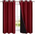 NICETOWN 100% Blackout Curtains 45 inches Long, Burgundy Red, 1 Pair, 42 inches by NICETOWN