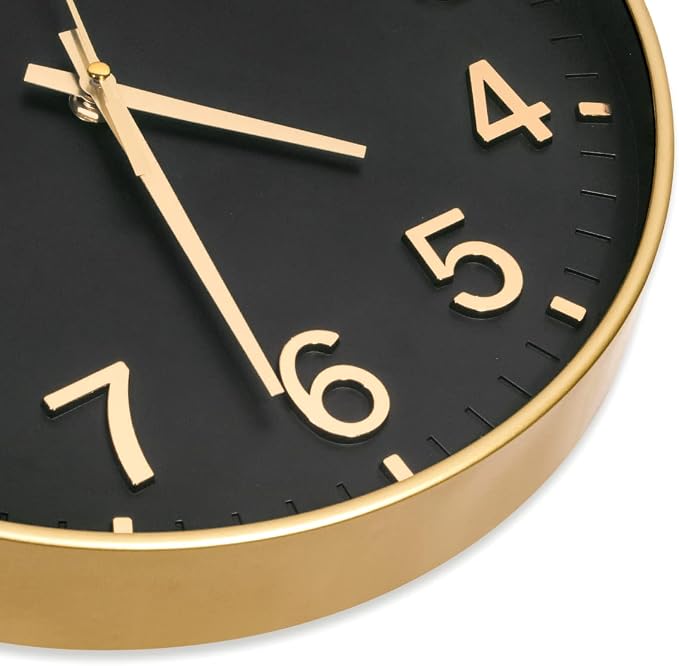 HZDHCLH Black Wall Clocks Battery Operated, 12 inch Silent Non Ticking Modern - Image 6