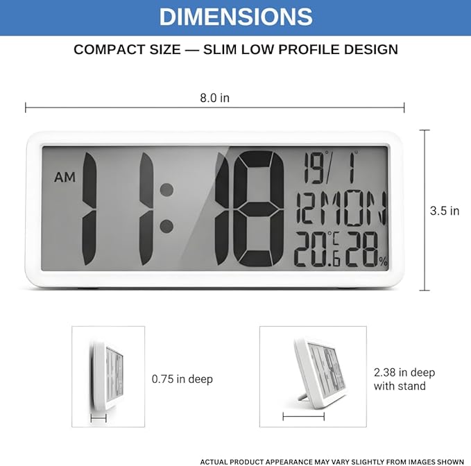 Atomic Digital Wall Clock Battery Operated Large Display | Automatic Time - Image 6