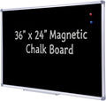 36 x 24 Inch Magnetic Black Chalkboard by DexBoard