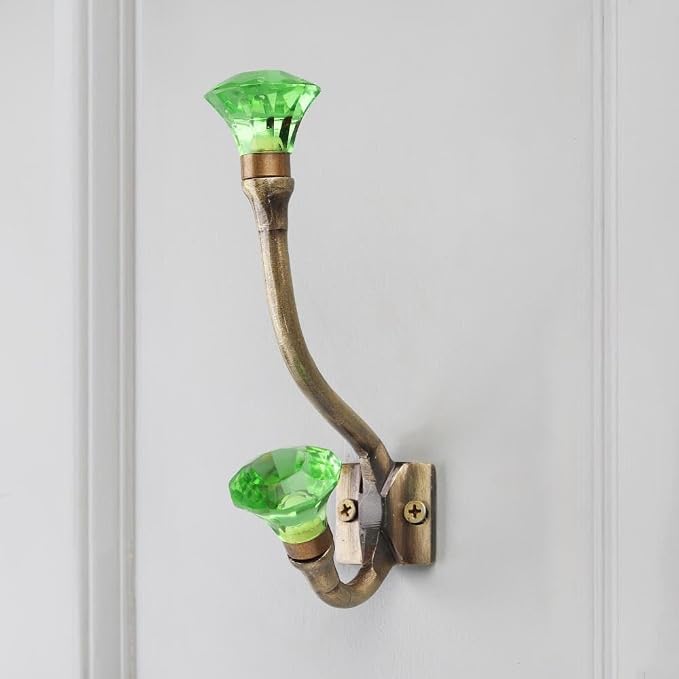 Indian Shelf 12 Piece Heavy Duty Crystal Decorative Colourful Coat Hooks Unique - Image 9