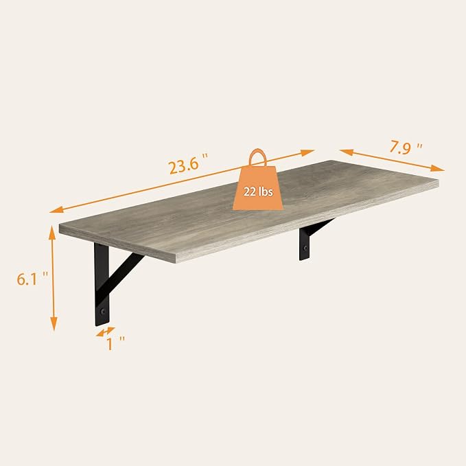 DINZI LVJ Wall Shelves, 23.6 x 7.9 x 6.1 Inch Floating Shelves - Image 3