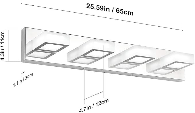 Ralbay LED Modern Vanity Light Bathroom Vanity Lights Over Mirror Acrylic - Image 3
