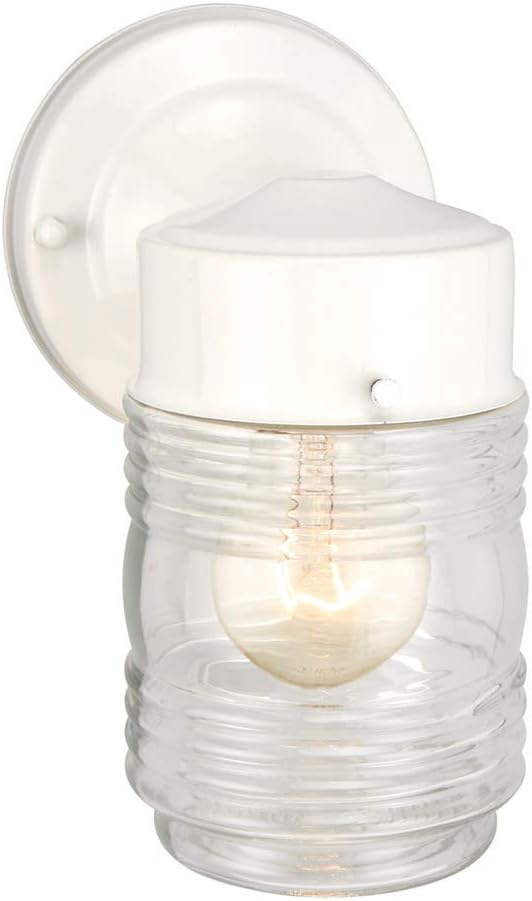 Design House Jelly Jar 1-Light Outdoor Wall Lantern, Wet Rated Exterior Porch - Image 3