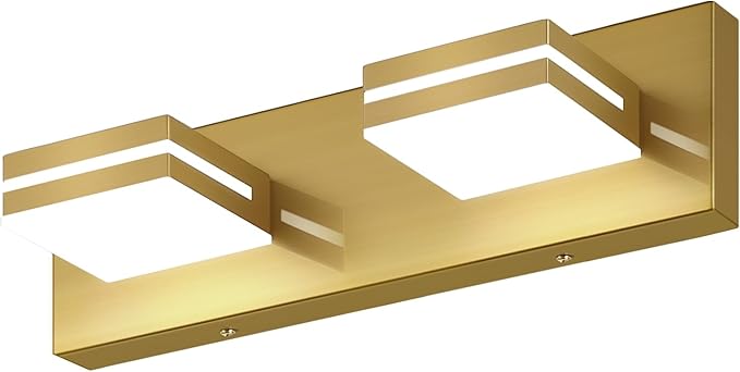 SineRise LED Modern Bathroom Vanity Light Fixtures, Brass Modern Acrylic by SINERISELIGHTING