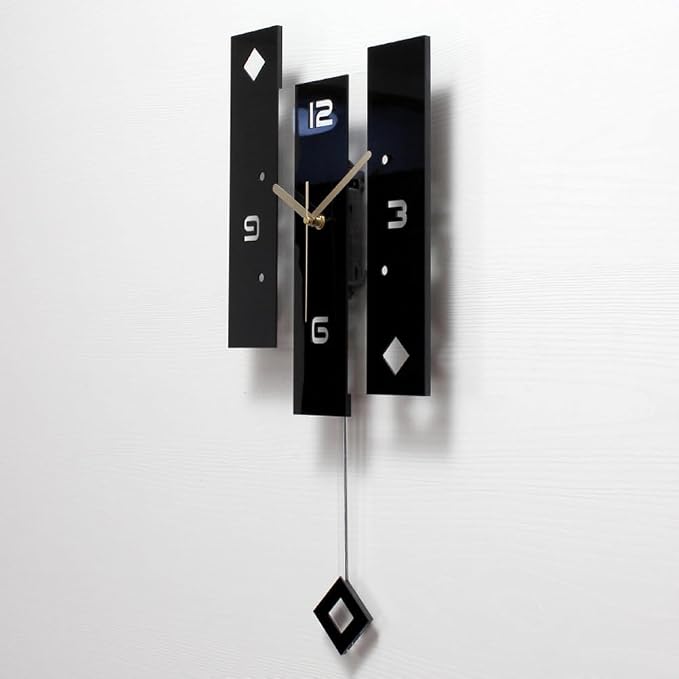 SHISEDECO Creative Mute Modern Large Pendulum Clock in Black and White Color - Image 2